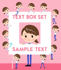 Store staff Blue uniform women_text box