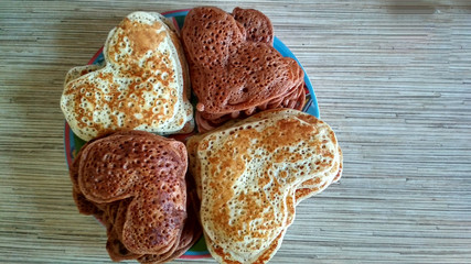 heart shaped pancakes