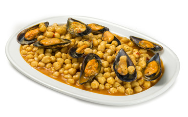 Garbanzos con mejillones