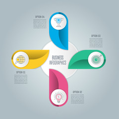 infographic design business concept with 4 options, parts or processes.
