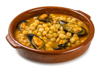 Garbanzos con mejillones