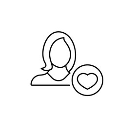 Account, favorite, girl, heart, like, user, woman icon