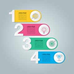 infographic design business concept with 4 options, parts or processes.