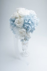 プリザーブドフラワー　ブーケ　青白　