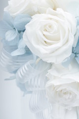 プリザーブドフラワー　ブーケ　青白　