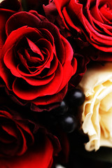 プリザーブドフラワー　赤　バラ　アップ　