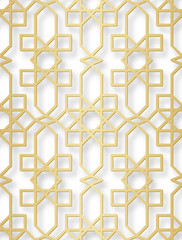 Arabic seamless pattern with 3D effect for the festive design of the brochure, website, print. Vector illustration