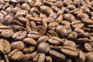 Coffe beans close up