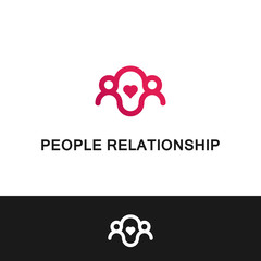 People relationship, family. Vector logo template