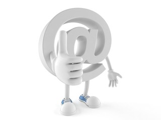 E-mail character with thumbs up