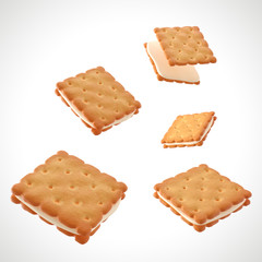 Square Biscuits salty crackers with Milk cream
