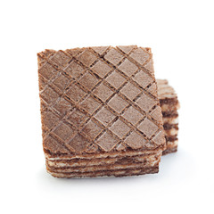 Brown square wafers on white