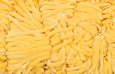 Egg noodles, isolated on background.
