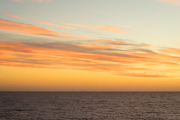 Sunset evening sky over sea