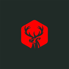 Deer logo vector concepts modern minimalist template graphic