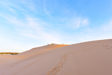 Fototapeta na wymiar White sand dunes in Mui Ne