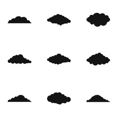 Smoke content icons set. Simple set of 9 smoke content vector icons for web isolated on white background