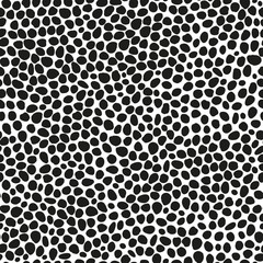 Seamless pattern of black peas in white background. Stones texture.