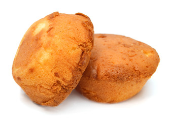 tasty muffin cake, isolated on white