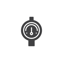 Gauge vector icon. filled flat sign for mobile concept and web design. Manometer, Pressure measurement simple solid icon. Symbol, logo illustration. Pixel perfect vector graphics