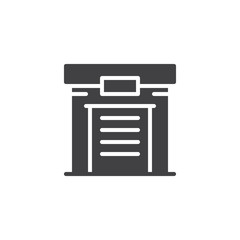 Warehouse vector icon. filled flat sign for mobile concept and web design. Industrial warehouse simple solid icon. Symbol, logo illustration. Pixel perfect vector graphics