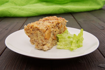 Aubergine pudding with vegetable