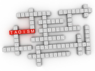 3d Taoism - Chinese religious or philosophical tradition. Asian culture. Concept word cloud