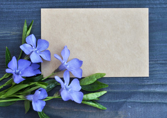 Fototapeta na wymiar Empty paper list and bouquet