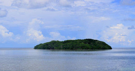 Fototapeta na wymiar Small uninhabited island in the Florida Keys, sunny day
