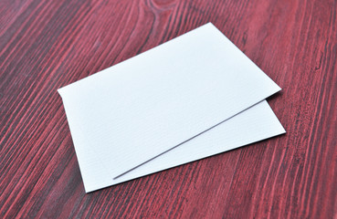 Empty Business Card on red