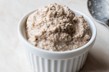 Homemade Tartar Sauce with Spoon in Round Dish