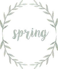 Spring. Wreath vector isolated on white background. Watercolor illustration.