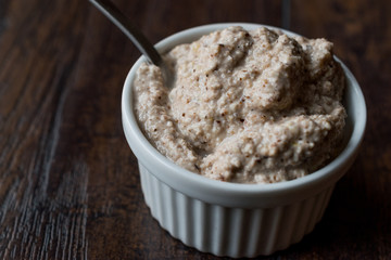 Homemade Tartar Sauce with Spoon in Round Dish