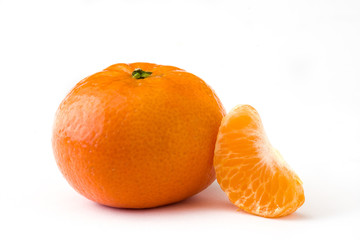 Fresh tangerine isolated on white background
