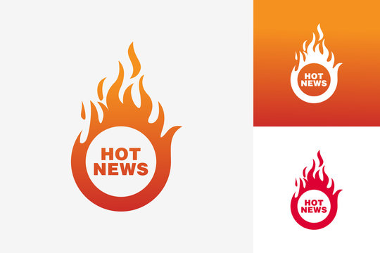 Hot News Logo Template Design Vector, Emblem, Design Concept, Creative Symbol, Icon