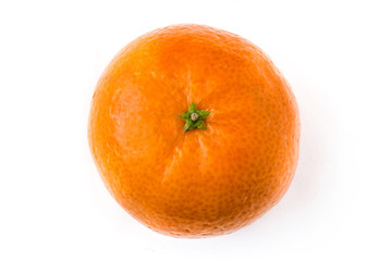 Fresh tangerine isolated on white background. Top view