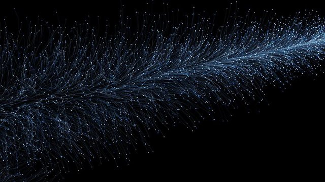 glowing blue particles are freezing cover the dark background 4K abstract animation