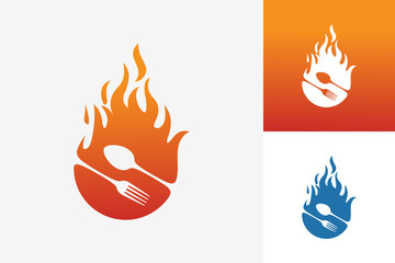 Hot Food Logo Template Design Vector, Emblem, Design Concept, Creative Symbol, Icon