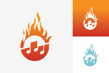 Hot Music Logo Template Design Vector, Emblem, Design Concept, Creative Symbol, Icon