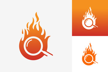 Fire Search Logo Template Design Vector, Emblem, Design Concept, Creative Symbol, Icon