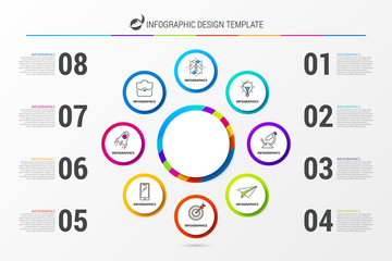 Infographic design template. Business concept with 8 steps