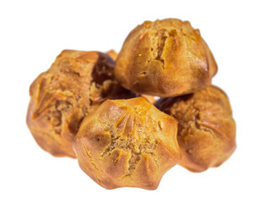 tasty eclairs isolated on white background