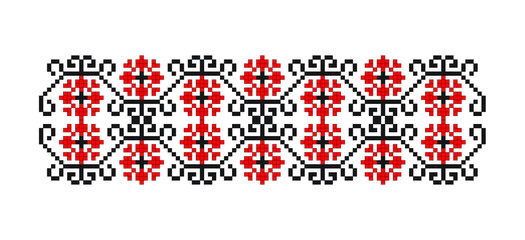 Traditional Romanian folk art knitted embroidery pattern