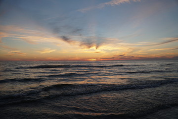Naklejka na ściany i meble Sunset in Baltic sea