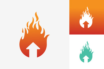 Up Fire Logo Template Design Vector, Emblem, Design Concept, Creative Symbol, Icon