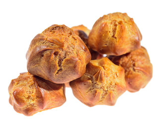 tasty eclairs isolated on white background