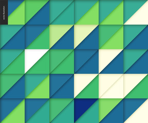 Fototapeta premium Vector seamless geometric papercut pattern of triangles