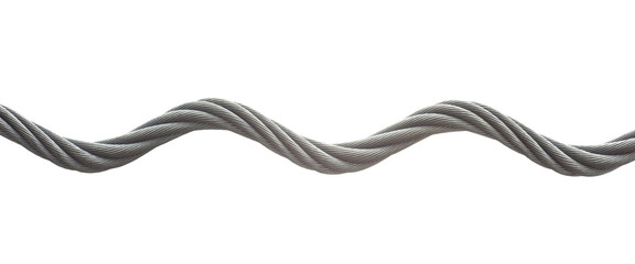 twisted or swirl metal rope isolated on white