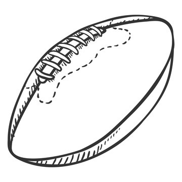 Vector Sketch Ball for Rugby. American Football