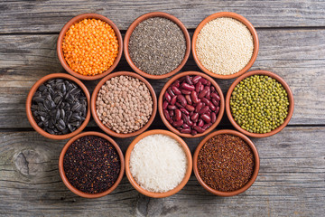 Cereals and beans in bowl